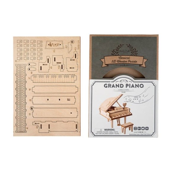 DIY 3D Wood Puzzle - Piano - 74pcs - Picture 2 of 3